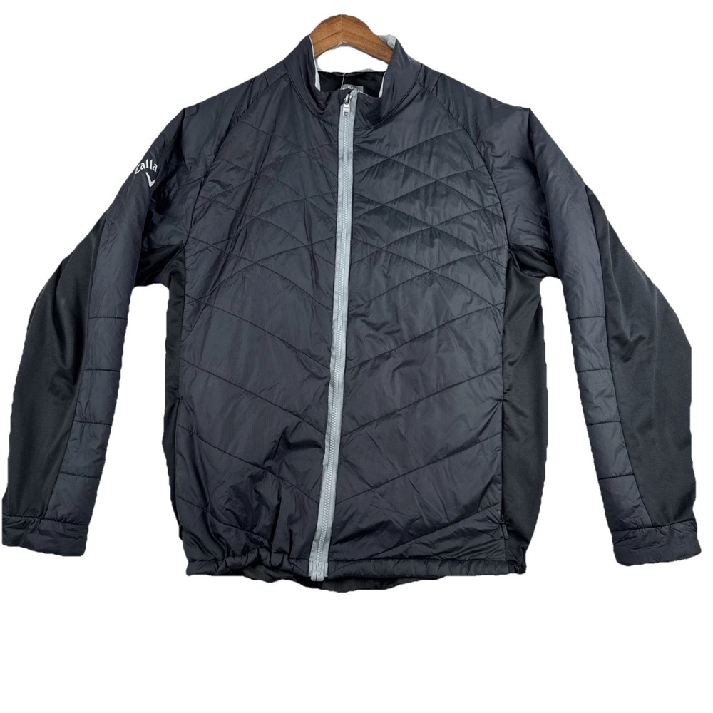 Callaway Weather Series Golf Mens quilted Full Zip black Jacket Swing Tech Large